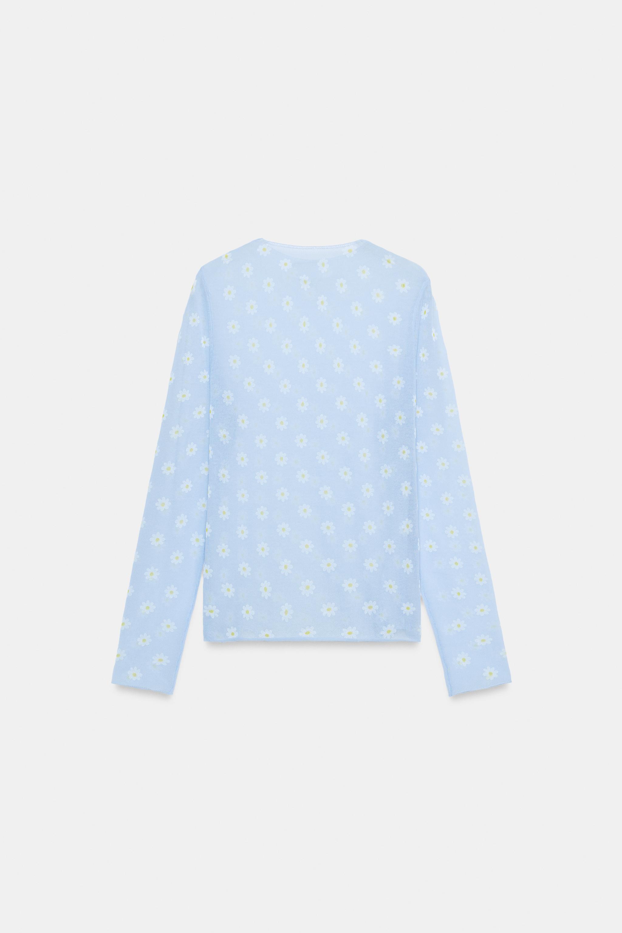SHEER FLORAL KNIT TOP